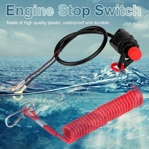 Emergency Engine Kill Switch, Outboard Engine Kill Switch Motorcycle Outboard Lawn Mowers Emergency Engine Kill Stop Switch W/Tether Lanyard Cord in Saudi Arabia