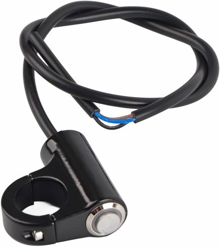 Motorcycle Handlebar Mount Button Switch 7/8" 22mm Motorcycle Push Start Button Horn Button Headlight Brake Fog Lights Automatic Return Button with Green Light Blue Ray Version(A) in Saudi Arabia