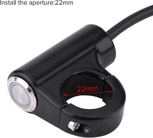 Motorcycle Handlebar Mount Button Switch 7/8" 22mm Motorcycle Push Start Button Horn Button Headlight Brake Fog Lights Automatic Return Button with Green Light Blue Ray Version(A) in Saudi Arabia