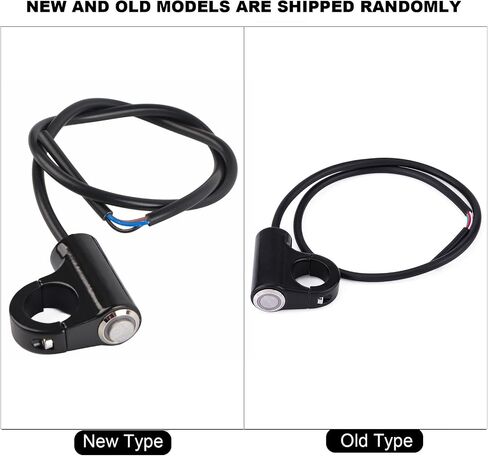 Motorcycle Handlebar Mount Button Switch 7/8" 22mm Motorcycle Push Start Button Horn Button Headlight Brake Fog Lights Automatic Return Button with Green Light Blue Ray Version(A) in Saudi Arabia