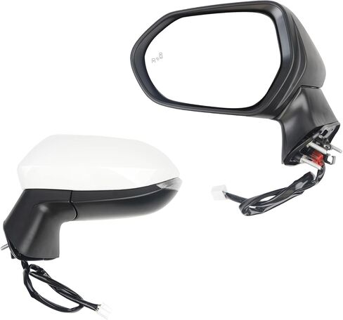 Dasbecan Driver Side Mirror White Compatible with 2020-2025 Toyota Corolla Left Door Rear view Mirror Heated Manual Fold Power Adjustment W/Blind Spot Detection Turn Signal Assembly 7PINS #87940-02920 in Saudi Arabia