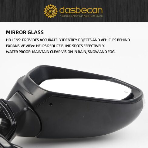 Dasbecan Driver Side Mirror White Compatible with 2020-2025 Toyota Corolla Left Door Rear view Mirror Heated Manual Fold Power Adjustment W/Blind Spot Detection Turn Signal Assembly 7PINS #87940-02920 in Saudi Arabia