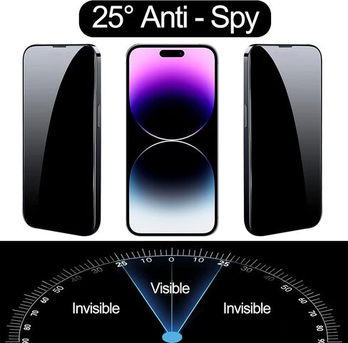 2 Pack For iPhone 16 Privacy Screen Protector Mirror Effect Tempered Glass For iPhone16 6.1inch Mirrored Anti-Spy Easy Installation Frame Case Friendly No Bubble (Silver) in Kuwait