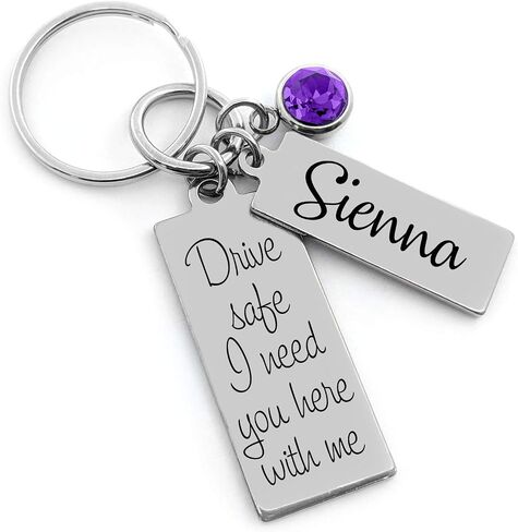 Teenage Girl Gift - First Time Driver - Sweet 16 Birthday - Personalized Keychain - Be Safe Key Chain - Pick your saying! in Saudi Arabia