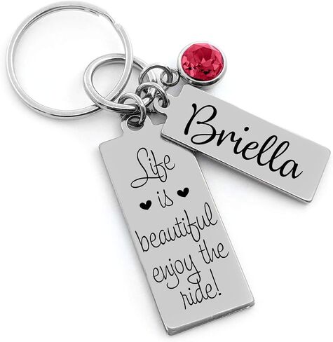 Teenage Girl Gift - First Time Driver - Sweet 16 Birthday - Personalized Keychain - Be Safe Key Chain - Pick your saying! in Saudi Arabia