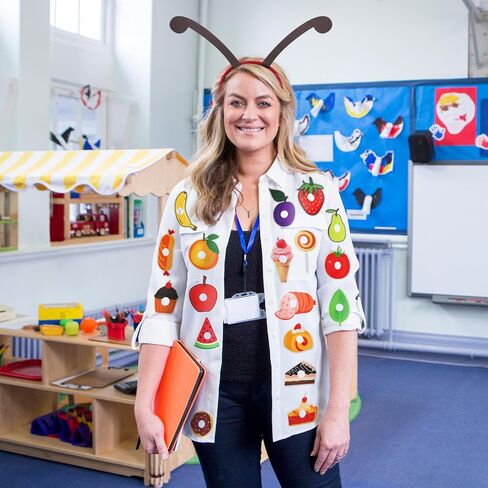 Caterpillar Costume Set Includes 1 Caterpillar Headband and 32 Pcs Self Adhesive Felt Foods Fruits Book Character Costume Accessory for First Day of School Reading Story Party in Saudi Arabia