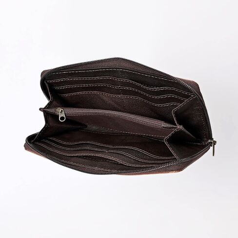 Deputy's Badge Bifold Cowhide Tooled Leather Hand Wristlet Wallet in Kuwait