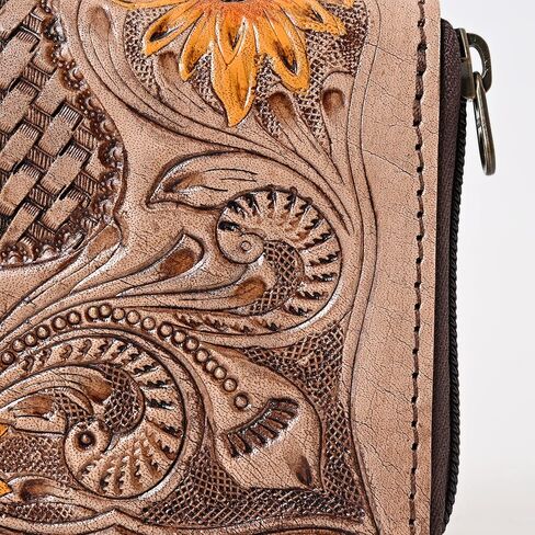 Deputy's Badge Bifold Cowhide Tooled Leather Hand Wristlet Wallet in Kuwait