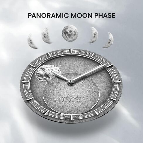 AGELOCER Major Breakthrough 29.51-Days MoonPhase Original Astronomer Men's Mechanical Watch, Luxury Automatic Skeleton Leather Men's Wrist Watches in Kuwait