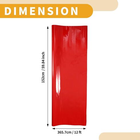 1 PC WILLOW CAR CAR CAR CAR VINYL WRAP COVERT PVC PVC Bright Red 12 FT × 59.84 Inch in Saudi Arabia