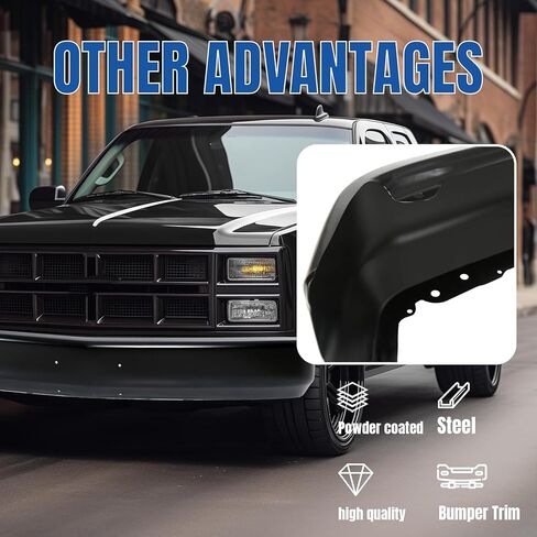 Kuafu Pront Pumper Face Bar مع ثقوب لوحة الترخيص متوافقة مع 1988-1998 Chevy Chevrolet Silverado GMC Sierra C1500 K1500 1995-1999 Tahoe/Suburban/Yukon GM1002168 in Saudi Arabia