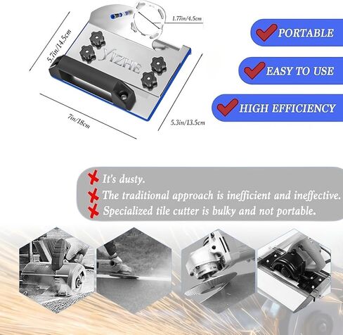 45 Degree Cutting Ceramic Stone Chamfering Tool,Angle Grinder Stand for Tile 45° Chamfer Cutting,Angle Grinder Stand Grinder Holder,Angle Grinder Tile Chamfer Stand for 100-Type Angle Grinders. in Saudi Arabia