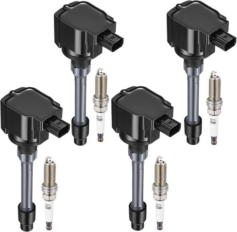 4-Pack UF749 Ignition Coils & 93501 Spark Plugs Kit Compatible with Honda Civic 2.0L L4 2016-2020, Compatible with Honda Fit 1.5L L4 2015-2019 - Replaces LKAR7BIX-11S CM11121A 305205RO013 in Saudi Arabia