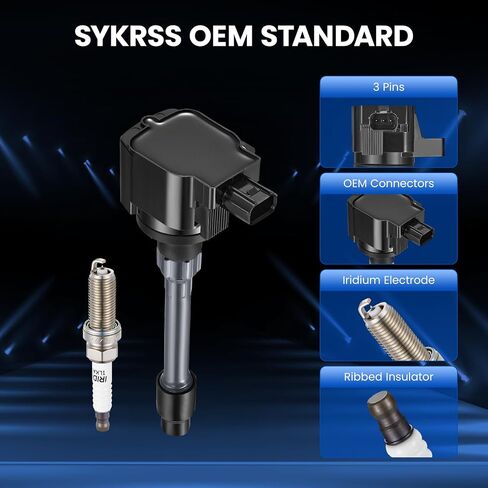 4-Pack UF749 Ignition Coils & 93501 Spark Plugs Kit Compatible with Honda Civic 2.0L L4 2016-2020, Compatible with Honda Fit 1.5L L4 2015-2019 - Replaces LKAR7BIX-11S CM11121A 305205RO013 in Saudi Arabia