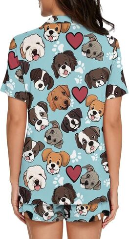 Upetstory Women Summer Pajmas Set Short Sleeve Button Down Sleepwear in Kuwait