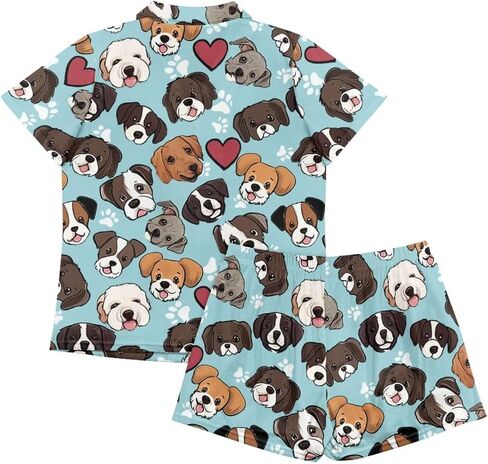 Upetstory Women Summer Pajmas Set Short Sleeve Button Down Sleepwear in Kuwait