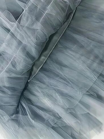 نساء واحد من الحجم تنورة شبكية شبكية تنحنح رقيق متعدد الطبقات متدرج منتفخ tulle (Midi Pink) in Kuwait