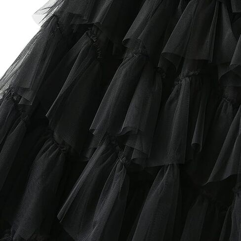 نساء واحد من الحجم تنورة شبكية شبكية تنحنح رقيق متعدد الطبقات متدرج منتفخ tulle (Midi Pink) in Kuwait