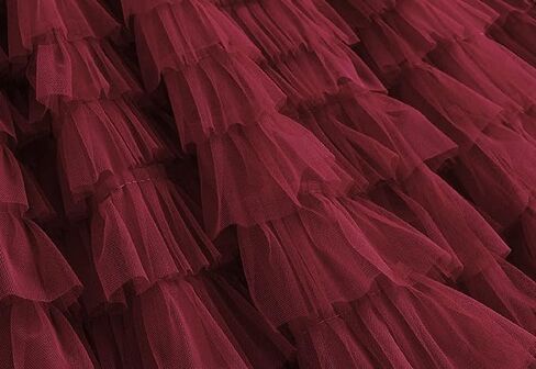 نساء واحد من الحجم تنورة شبكية شبكية تنحنح رقيق متعدد الطبقات متدرج منتفخ tulle (Midi Pink) in Kuwait