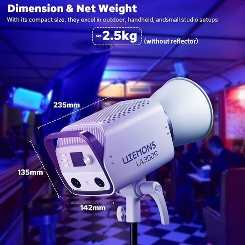 Godox Litemons LA150R RGB LED Video Light, 165W 57100Lux@1M Studio Bright Light, 1800K-10000K Bowens Mount LED Light with 14 FX Effects 0-100% Dimming for Videography in Saudi Arabia