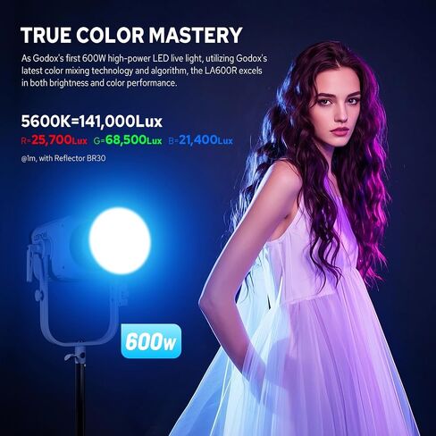Godox Litemons LA150R RGB LED Video Light, 165W 57100Lux@1M Studio Bright Light, 1800K-10000K Bowens Mount LED Light with 14 FX Effects 0-100% Dimming for Videography in Saudi Arabia