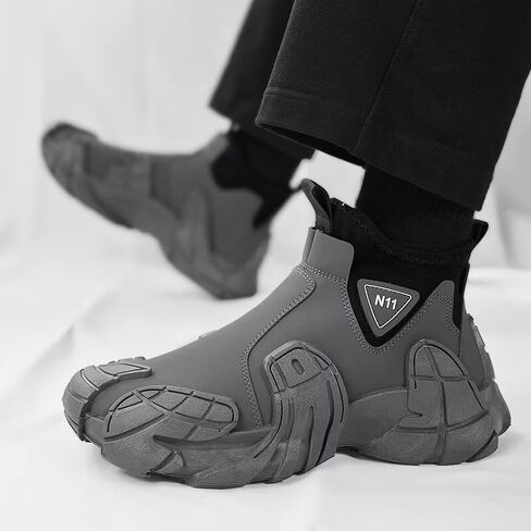 Men's High Top Running Shoes Lightweight Slip On Walking Shoes Workout Shoes for Men Fashion Sneakers in Saudi Arabia