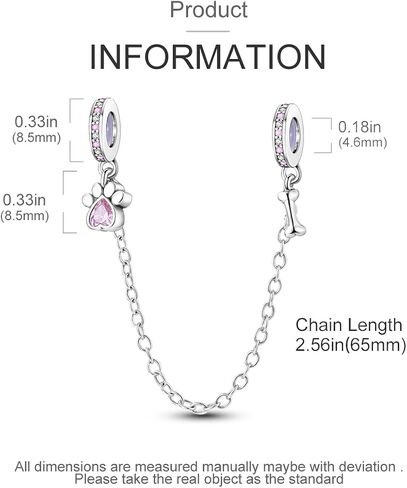 Hapour 925 Sterling Silver Safety Chain Charm Dangle Pendants Clip Beads for Bracelet Bow Knot Love Butterfly Sunflower Stopper Spacer Charm for Women in Kuwait