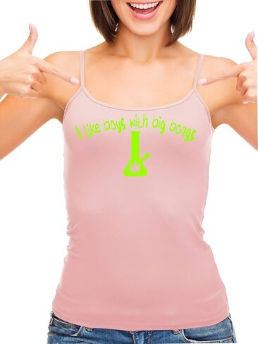 Knaughty Knickers أحب الأولاد مع Big Bongs Pot Weed Pink Camisole Tank Top in Saudi Arabia