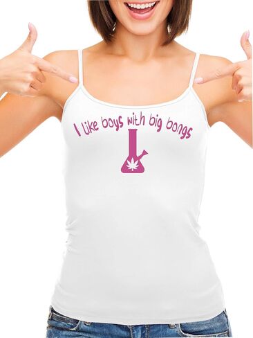 Knaughty Knickers أحب الأولاد مع Big Bongs Pot Weed White Camisole Tank in Saudi Arabia