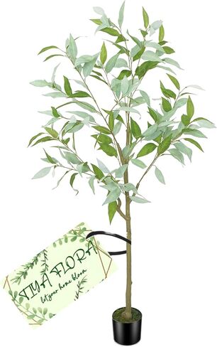 5FT Artificial Eucalyptus Tree – Realistic Faux Plant with Lush Green Leaves, Removable Indoor Decoration for Home, Office & Events in Saudi Arabia