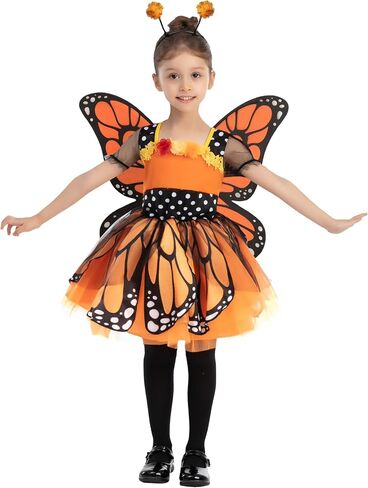 Spooktacular Creations Child Girls Butterfly Costume, Toddlers Butterfly Outfit w/Wings Headband for Kids Halloween Parties in Saudi Arabia