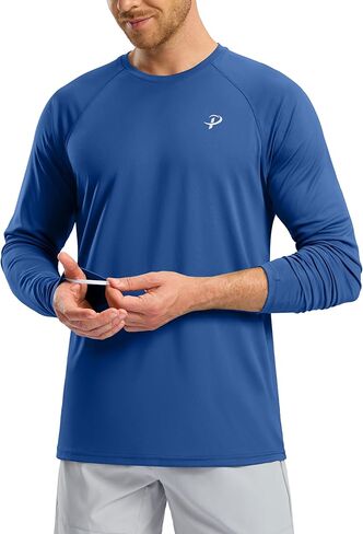Pudolla Men's Sun Protection Shirts UV SPF UPF 50+ Rash Guard Long Sleeve Lightweight Quick Dry Brethable Swimming Fishing in Kuwait