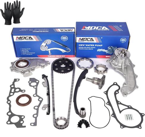 طقم سلسلة توقيت MOCA مع مضخة مياه زيت الترس ملائمة 95-04 لتويوتا تاكوما 2.4L 2438CC L4 غاز DOHC بشكل طبيعي (16 صمام) ، Eng.Code "2RZ-FE" in Saudi Arabia