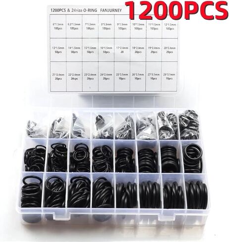 1200Pcs 24Sizes Universal Car Air Conditioning O-Rings Auto Repair Tools Compressor Rubber Rings Sealant Car Accessories(740PCS) in Kuwait