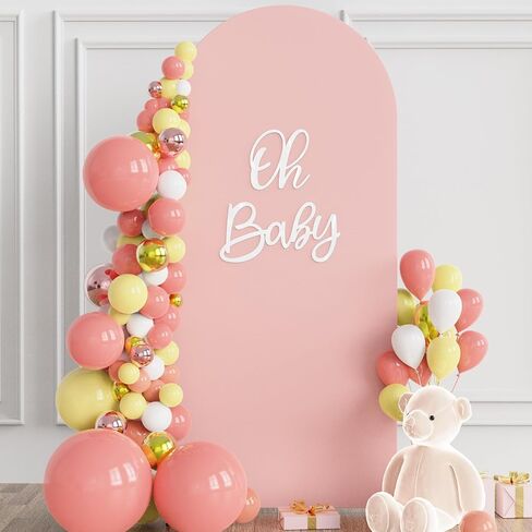 Wokceer Oh Baby Sign for Backdrop Gold 15.7 Inch Baby Sign Backdrop for Baby Shower Party Banner Gender Reveal Boy Girl Decorations Baby's 1st Birthday Party Photography Background Decor in Kuwait