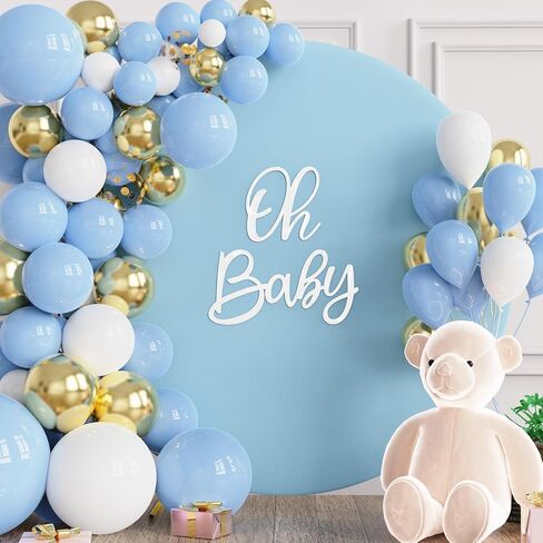 Wokceer Oh Baby Sign for Backdrop Gold 15.7 Inch Baby Sign Backdrop for Baby Shower Party Banner Gender Reveal Boy Girl Decorations Baby's 1st Birthday Party Photography Background Decor in Kuwait