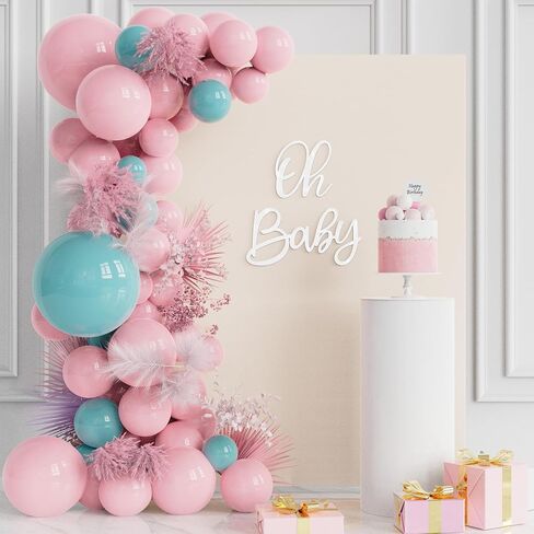 Wokceer Oh Baby Sign for Backdrop Gold 15.7 Inch Baby Sign Backdrop for Baby Shower Party Banner Gender Reveal Boy Girl Decorations Baby's 1st Birthday Party Photography Background Decor in Kuwait