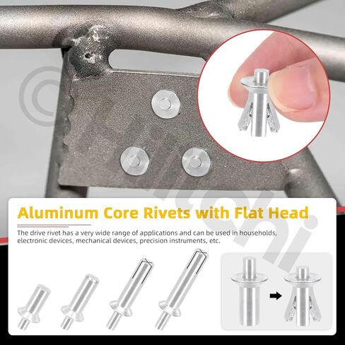 Hilitchi 50Pcs M6.4 x 20mm Hammer Drive Rivets Aluminum Core Rivets Knock Type Expansion Aluminum Rivets Hammer Drive Aluminium Rivets for Home Electronic Equipment in Saudi Arabia
