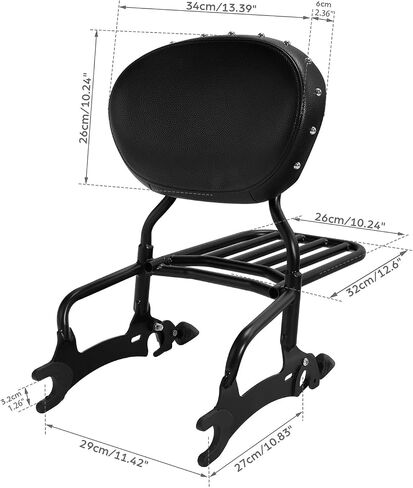 TCMT BACKREST SISSY BAR RACK & MOUNT ROPOLS FIT لـ Indian Chieftain Limited 2017-2024 Springfield Dark Horse Challenger Limited 21-24 Roadmaster 17-24 Indian Vintage 20-21 Black in Kuwait