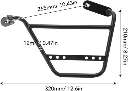 aqxreight Motorcycle Side Luggage Rack - Strong 12mm Iron Tube Support Bracket for Moto Guzzi V7 Stone Special, Classic Trofeo, and Milano 2021-2024 (Left: MV833 BBZJ) in Saudi Arabia