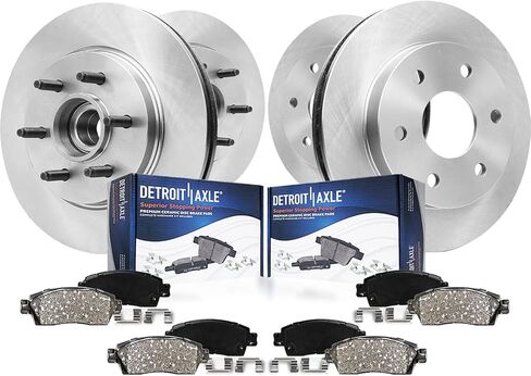 Detroit Axle-مجموعة الفرامل لـ RWD 2004-2008 Ford F-150 2005 2006 2007 Disc Brake Rotors Pads Ceramic Brakes 6 Lugs 06-08 Lincoln Mark LT Replacem in Saudi Arabia