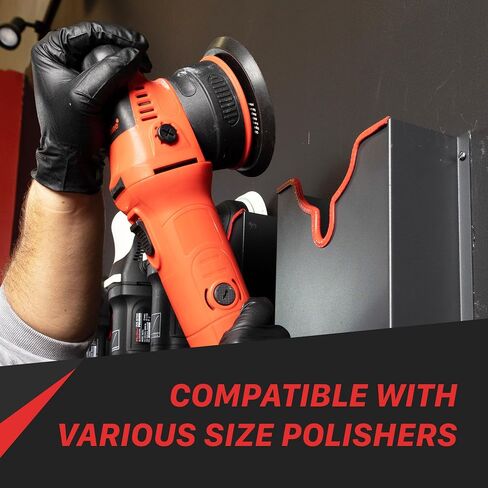 Maxshine Universal Dual Machine Polisher Wall Holder - Mounted Rack Organizer for Dual Action & Rotary Polishers, Ideal for Mobile Detailing & Garage Setup, Space-Saving Detailing Storage - in Saudi Arabia