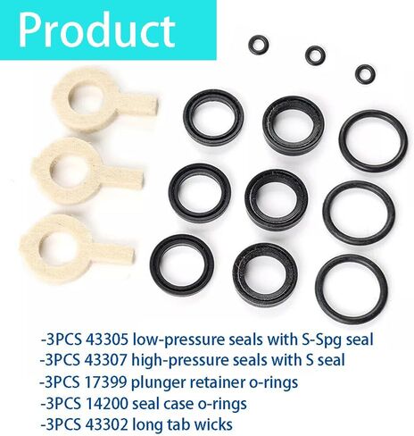 30623 Seal Kit Replacement Fit For Cat Pump Model 30 31 34 35 310 340 350 310B 310S 310W 340S 340B 340W 350 350S 350B 350W Models, 5 Frame Plunger Pumps in Kuwait