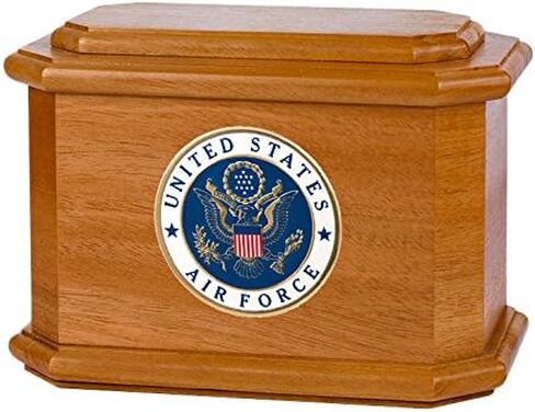Wood Cremation Urn - Mahogany Diplomat Military (Air Force) in Saudi Arabia