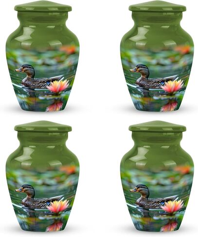 Duck Urn - Cremation Urn Small - Miniature Cremation Urns - Cremation Urns for Adult Ashes Men - Mini Urns for Ashes Single - Urns for Ashes Adult Male (Size - 3inch,4pcs) in Saudi Arabia