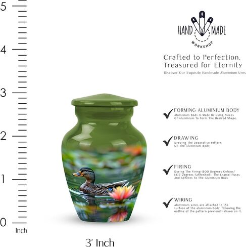 Duck Urn - Cremation Urn Small - Miniature Cremation Urns - Cremation Urns for Adult Ashes Men - Mini Urns for Ashes Single - Urns for Ashes Adult Male (Size - 3inch,4pcs) in Saudi Arabia