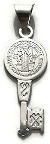 LUXURYGOLD888 925 STERLING SILVER SAINT BENEDICT KEY / 925 PLATA MEDALLA DE SAN BENITO LLAVE - P63 in Saudi Arabia