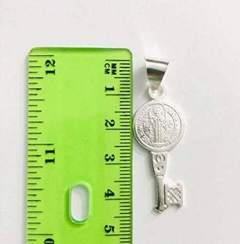 LUXURYGOLD888 925 STERLING SILVER SAINT BENEDICT KEY / 925 PLATA MEDALLA DE SAN BENITO LLAVE - P63 in Saudi Arabia