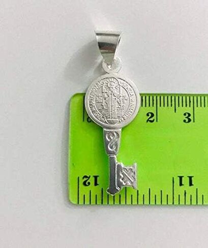 LUXURYGOLD888 925 STERLING SILVER SAINT BENEDICT KEY / 925 PLATA MEDALLA DE SAN BENITO LLAVE - P63 in Saudi Arabia