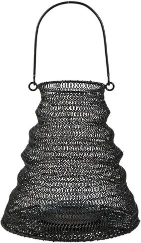 47th & Main Folding Hurricane Lantern Metal Candle Holder, Small, Black in Kuwait